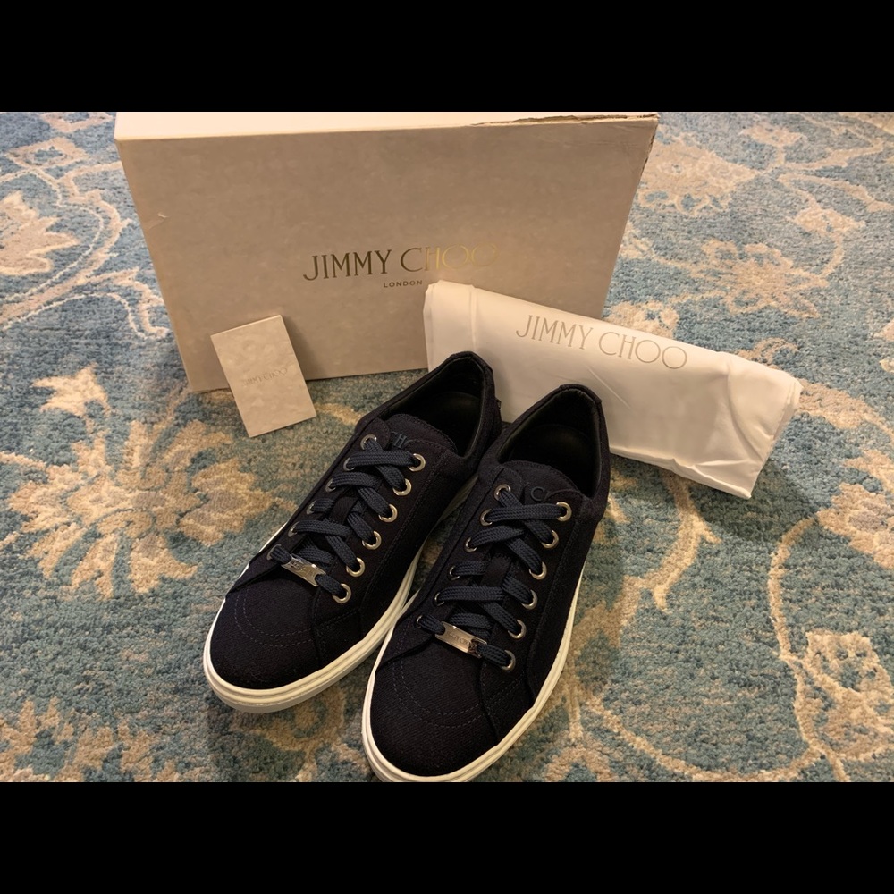 NEW Men’s Jimmy Choo Cash Sneakers - Official Navy